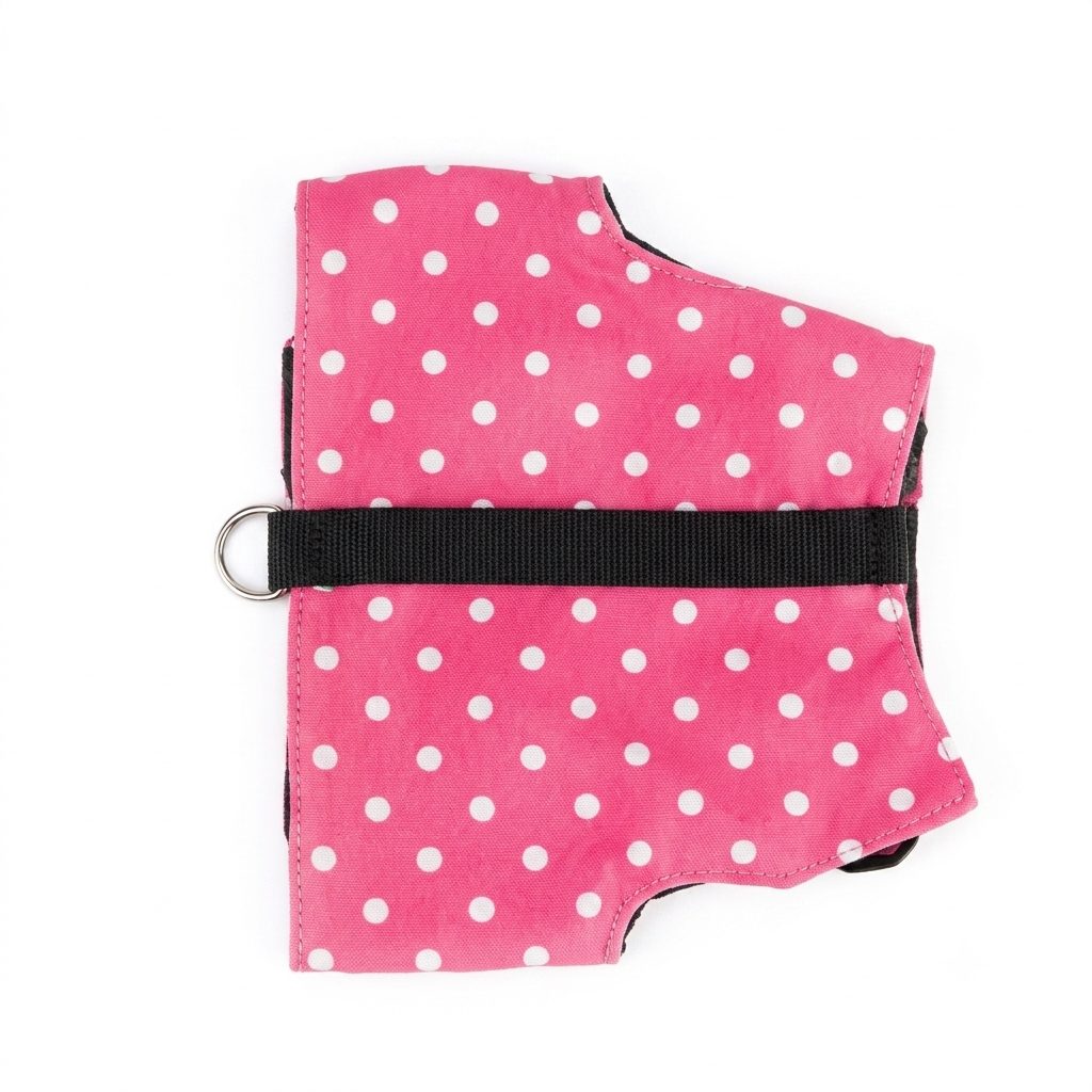 Pink Polka Dot Dog Harness - Choke Free Wrap 3 Pink Polka Dot Dog Harness - dog harness with handle