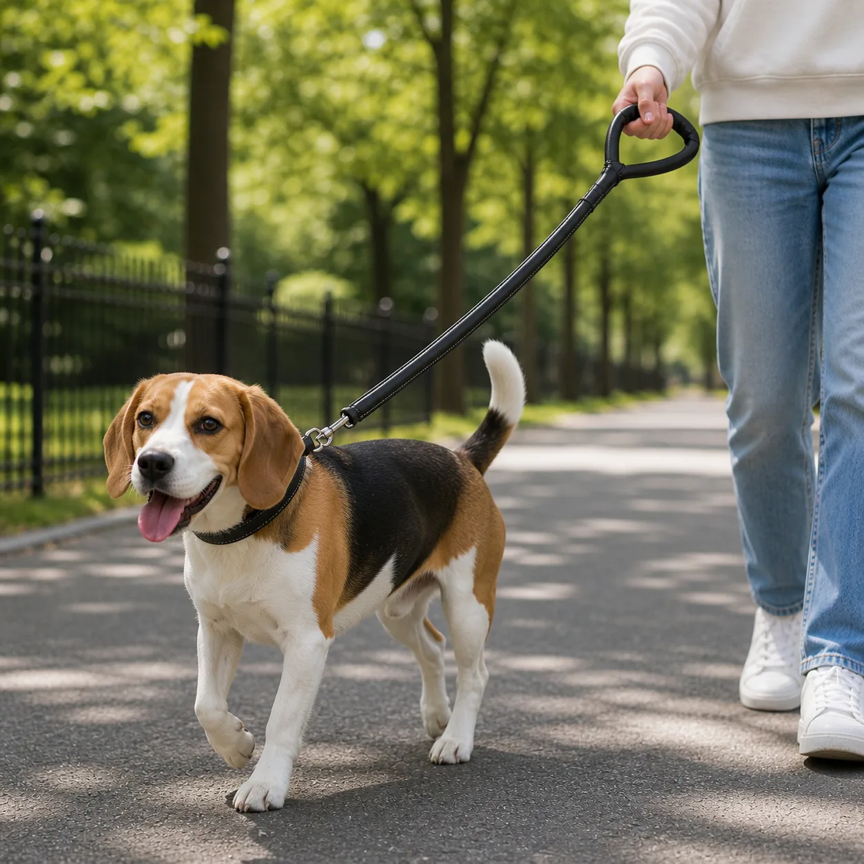dog leashes paired with harnesses for walking control