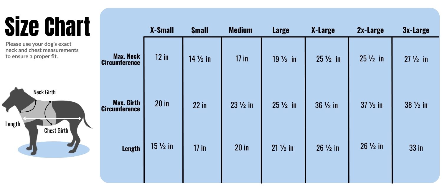 Santa Dog Coat – Velveteen Coat for All Breeds 8 Santa Dog Coat size chart - dog coat sizing guide