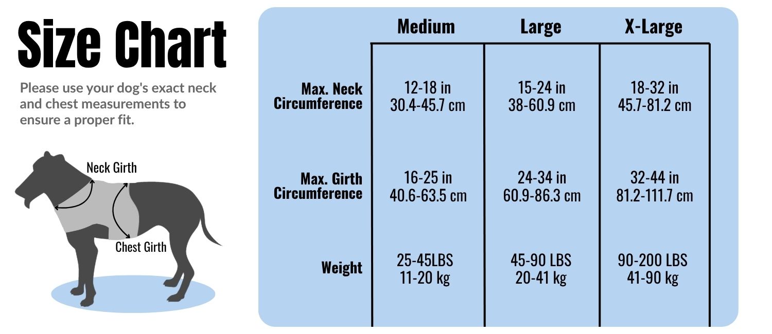 Beta Noir Classic Dog Harness for Larger Dogs 4 Beta Noir Size Chart
