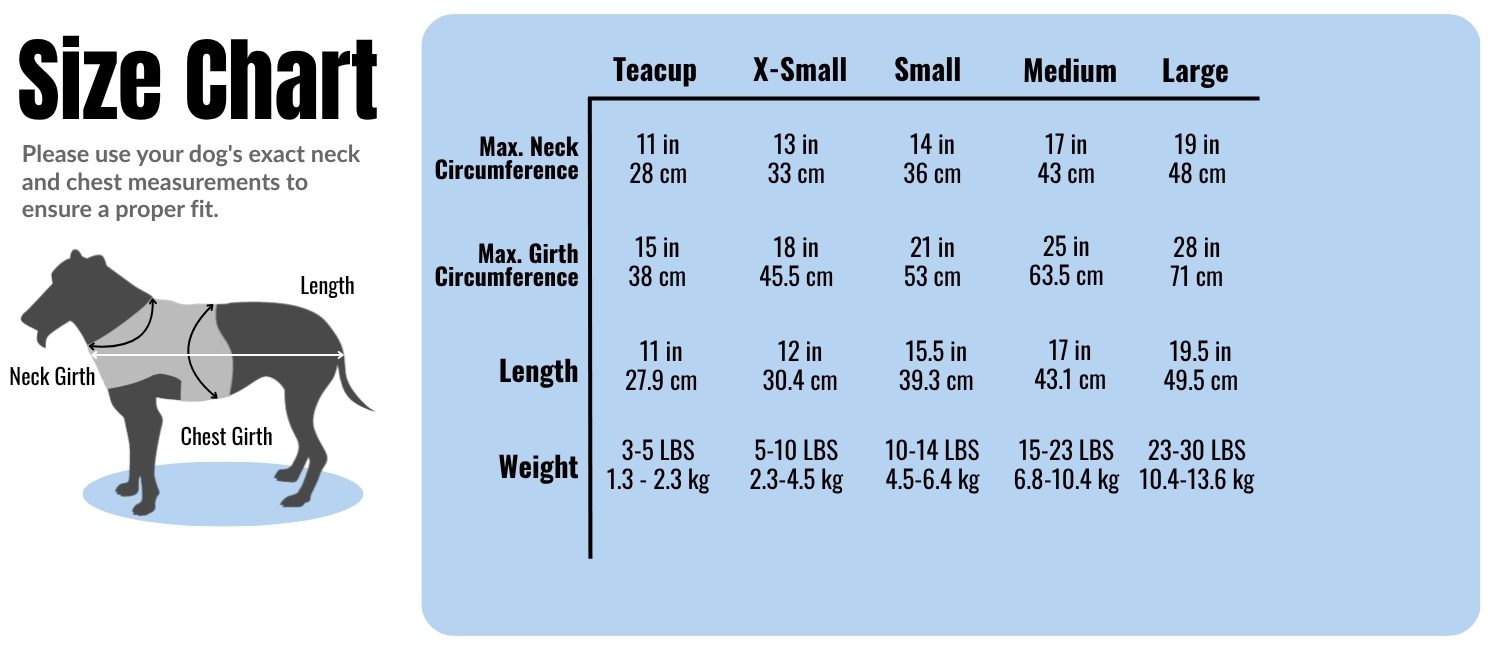 Techno Wrap 4 Size Chart